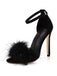 Feather Suede Strap High Heels - vintage shoes, retro heels