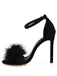 Feather Suede Strap High Heels - vintage shoes, retro heels