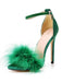Feather Suede Strap High Heels - vintage shoes, retro heels