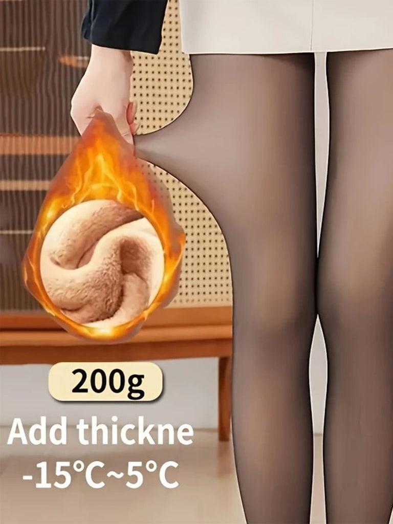 Fleece-Lined Thick Anti-Snag Warm Opaque Tights - vintage fashion, retro style