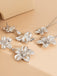 Floral Double Clavicle Necklace & Earrings Set - vintage fashion, retro style