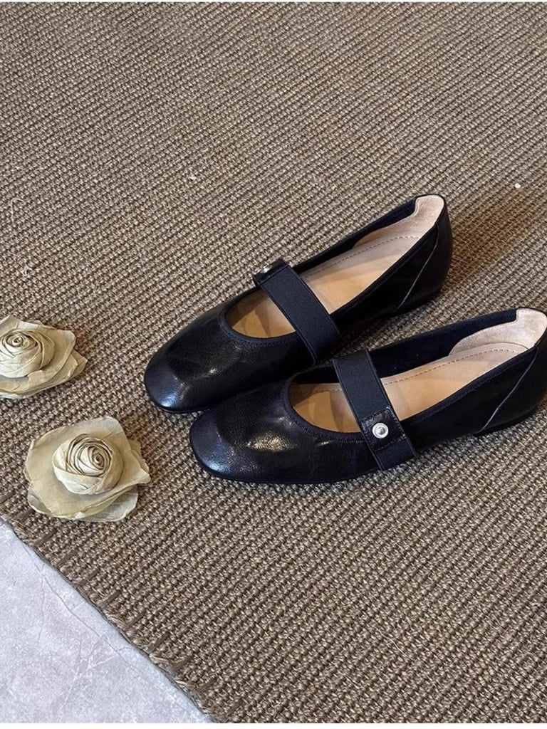 Removable 3D Floral Faux-Lambskin Mary Jane Flat Shoes, vintage fashion, retro style, classic design, women, elegant