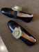 Removable 3D Floral Faux-Lambskin Mary Jane Flat Shoes, vintage fashion, retro style, classic design, women, elegant