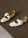 Removable 3D Floral Faux-Lambskin Mary Jane Flat Shoes, vintage fashion, retro style, classic design, women, elegant
