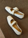 Removable 3D Floral Faux-Lambskin Mary Jane Flat Shoes, vintage fashion, retro style, classic design, women, elegant