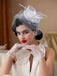 Floral Feather Fascinator Hat With Veil - vintage fashion, retro style