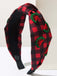Fruit Gingham Plaid Retro Bow Headband - vintage fashion, retro style