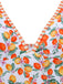 Orange 1950s Fruit Print Halter Tankini Set
