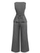 2PCS Solid 1940s Sleeveless Top & Wide-Leg Pants