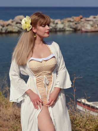 Gingham 1950s Halter Bowknot One-piece Swimsuit: timeless style reimagined