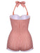Gingham 1950s Halter Bowknot One-piece Swimsuit: 1950s Riviera elegance, reimagined for her