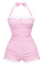 Gingham 1950s Halter Bowknot One-piece Swimsuit — vintage elegance for the modern woman