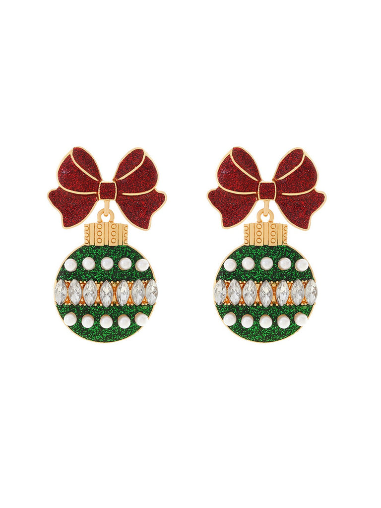 This Glitter Bow & Bulbs Rhinestone Earrings carries vintage stories waiting to be told