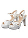 This Glitter PU Leather High Heel Sandals whispers vintage secrets to those who notice