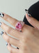 Glittery Pink Diamond Heart Ring - vintage fashion