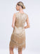 Gold 1920s Gatsby Sequins Tassel Patchwork Dress — the kind of 1920s dress that makes strangers smile