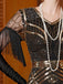Gold 1920s Sequin Tassel V-Neck Maxi Dress - vintage dress, retro fashion, Gatsby party