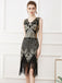 This Gold 1920s Tassel Sequined Sleeveless Gatsby Dress wraps her in 1920s elegance, one twirl at a time