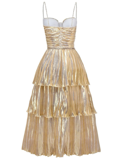 metallic gold cocktail dress Retrofete Aderyn Metallic Dress main image 1