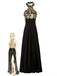 Gold 1930s Sequined Patchwork Halter Backless Evening Dress, vintage dress, retro fashion - perfect for women who love vintage and retro fashion