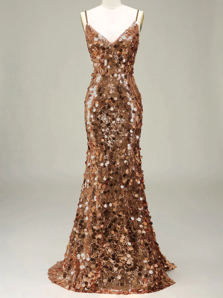 Gold 1930s Slip Sequin Evening Dress | Retro Stage Gold 1930s Slip Sequin Evening Dress | Retro Stage