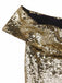 Gold 1950s Off-Shoulder Sequined Swing Dress - vintage dress, retro fashion, rockabilly