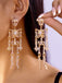 Gold Crystal Skeleton Drop Earrings - vintage fashion, retro style, glamorous gold