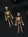 Gold Crystal Skeleton Drop Earrings - vintage fashion, retro style, glamorous gold