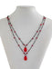 Gothic Double Layer Red Crystal Necklace - vintage fashion, retro style, elegant red