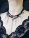 Gothic Fringe Cross Charms Layered Bead Necklace - vintage fashion, retro style, elegant red