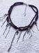 Gothic Fringe Cross Charms Layered Bead Necklace - vintage fashion, retro style, elegant red