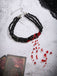 Gothic Multi-Layered Beaded Blooddrop Pendant Necklace - vintage fashion, retro style, elegant red