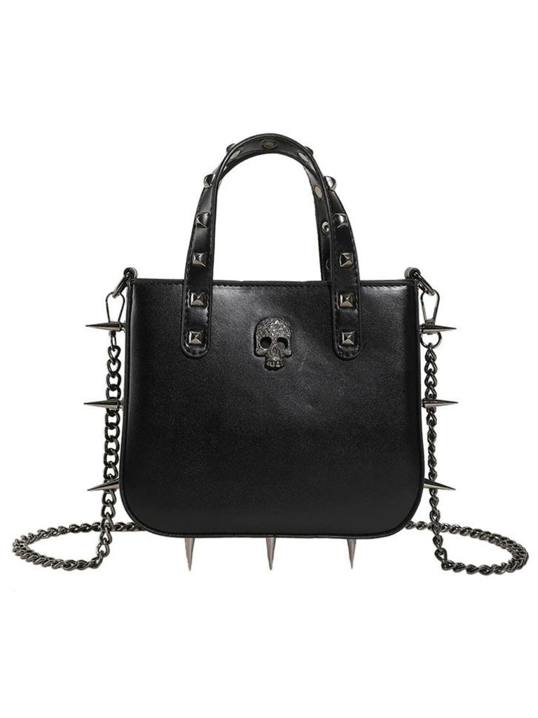 Gothic PU Leather Punk Studded Handbag - vintage fashion, retro style
