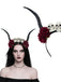 Gothic Skull Rose Demon Horn Headband - vintage fashion, retro style