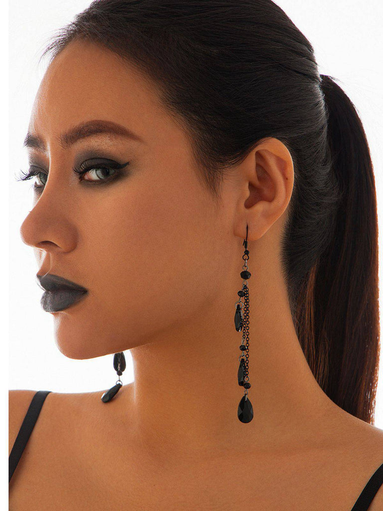 Gothic Waterdrop Pendant Earrings - vintage fashion, retro style