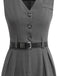 Gray 1930s Solid Sleeeless Office Belted Jumpsuit - vintage jumpsuit, retro fashion
