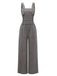 Gray 1940s Corduroy Wide-Leg Overall Jumpsuit - vintage jumpsuit, retro fashion