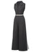 Gray 1940s V-Neck Lapel Lace-Patchwork Jumpsuit, vintage romper, retro jumpsuit - perfect for women who love vintage and retro fashion