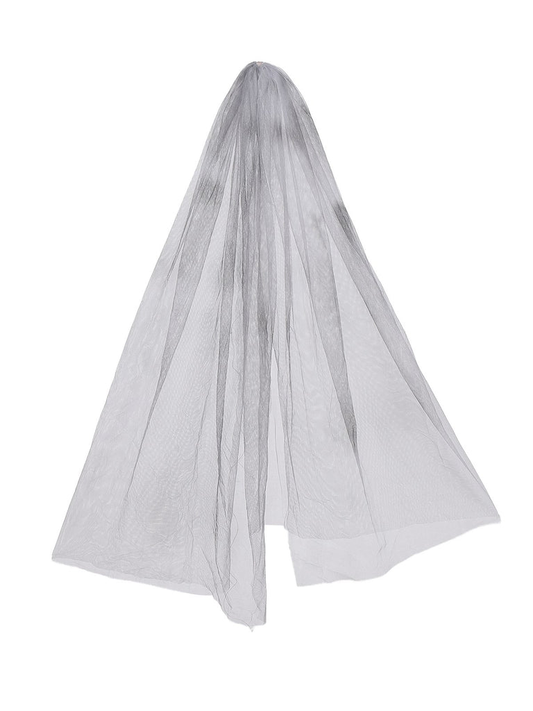 Halloween Gothic Ghost Zombie Costume Puffy Sleeves Tattered Tulle Hem Dress