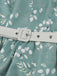 Gray Green 1950s Floral V Neck Belted Dress 6