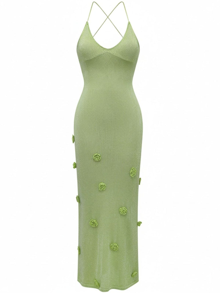 Green Crochet Knit Cover-Up Dress Green Crochet Knit Cover-Up Dress