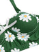 Green 1930s Daisy Halter Swimsuit, vintage swimsuit, pin-up swimwear - perfect for women who love vintage and retro fashion