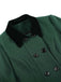 Green 1930s Double-Breasted Belted Coat With Cape - vintage fashion, retro style