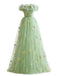 Green 1930s Floral Embroidered Mesh Strapless Dress: beautiful vintage dress, retro fashion, elegant style with timeless appeal