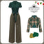 She adds this Green 1930s Plaid Keyhole Neck Belted Jumpsuit and suddenly it's 1930s perfection