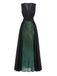 Green 1930s Sequin Deep V Tulle Sleeveless Dress - vintage dress, retro fashion