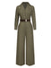 Green 1930s Solid Lapel Belted Jumpsuit, vintage romper, retro jumpsuit - perfect for women who love vintage and retro fashion