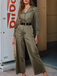 Green 1930s Solid Lapel Belted Jumpsuit, vintage romper, retro jumpsuit - perfect for women who love vintage and retro fashion