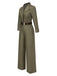 Green 1930s Solid Lapel Belted Jumpsuit, vintage romper, retro jumpsuit - perfect for women who love vintage and retro fashion