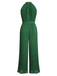 Green 1930s Solid Pleated Halter Jumpsuit — vintage elegance for the modern woman